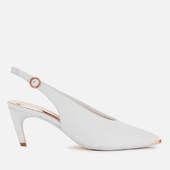 Ted Baker Women's Hulia Leather Sling Back Kitten Heels - White - Uk 4 - White