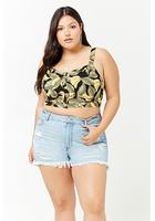 Plus Size Distressed Denim Shorts