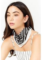 Striped Satin Square Scarf