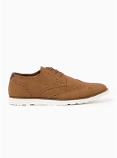 Tan Faux Suede Magic Brogues