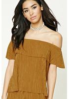 Satin Accordion Pleated Top