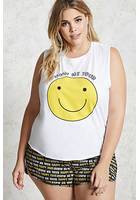 Plus Size Happy Face Pj Set