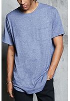 Marled Knit Curved Hem Tee