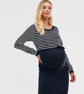 Vestido De Punto 2 En 1 A Rayas De Mamalicious