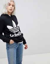 Sudadera Con Capucha En Negro Con Detalle De Trifolio Adicolor De Adidas Originals