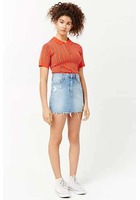 Distressed Denim Skirt