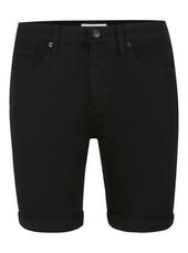 Black Stretch Skinny Denim Shorts
