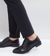 Zapatos Oxford De Cuero Negro De Corte Ancho De Asos