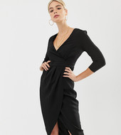 Vestido Midi Con Falda Cruzada De Asos Design Tall