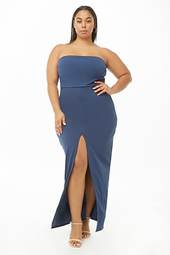 Plus Size Strapless Maxi Dress