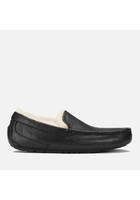 Ugg Men's Ascot Grain Leather Slippers - Black - Uk 7