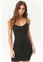 Ribbed Lettuce-edge Mini Dress