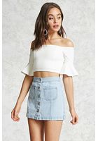 Button-front Denim Skirt