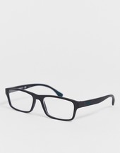 Gafas Con Montura Cuadrada En Negro Mate De Emporio Armani