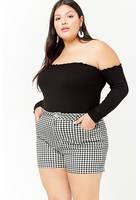 Plus Size Gingham Shorts