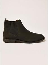 Black Faux Suede Spark Chelsea Boots