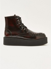 Burgundy Wedge Platform Boots