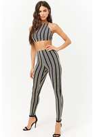 Striped Crop Top And Leggings Set