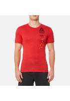 Reebok Men's Crossfit Poly Blend Short Sleeve T-shirt - Primal Red - S - Red