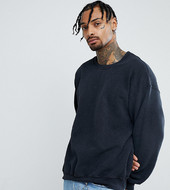 Sudadera Extragrande En Negro Desgastado De Reclaimed Vintage Inspired