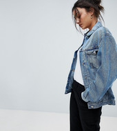 Chaqueta Vaquera Girlfriend En Azul Medio Lavado De Asos Design Tall