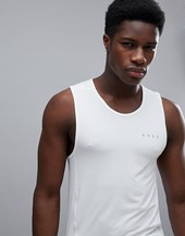 Camiseta Sin Mangas Ajustada En Tejido De Secado Rápido En Blanco De Asos 4505