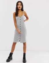 Vestido Midi Con Tirantes De Canalé Y Botones De Noisy May