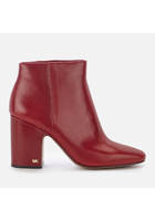 Michael Michael Kors Women's Elaine Leather Heeled Ankle Boots - Mulberry - Us 6/uk 3 - Red