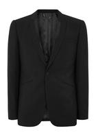 Black Textured Skinny Tuxedo Jacket