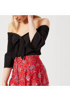 Minkpink Women's Say It Right Smocked Sleeve Top - Black - S - Black