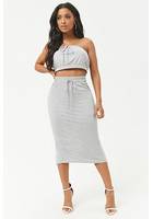 French Terry Cropped Tube Top & Midi Skirt Set