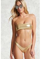 Metallic Hi-cut Bikini Bottoms