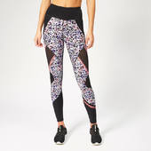 Superdry Sport Women's Active Mesh Panel Leggings - Lola Leopard Coral Print - Xs - Multi