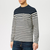 Barbour Men's Triton Stripe Long Sleeve Top - Navy - S - Blue