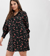 Vestido Camisero Con Estampado Floral De Fashion Union Plus
