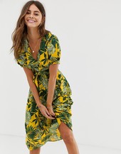 Vestido Midi Con Estampado De Palmeras De Moon River