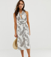 Vestido Midi Veraniego Con Estampado Tropical