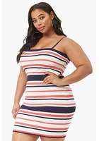 Plus Size Striped Bodycon Mini Dress