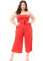 Plus Size Strapless Knotted Jumpsuit