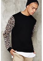 Animal Print Sleeve Sweatshirt