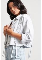 Lace-up Denim Jacket
