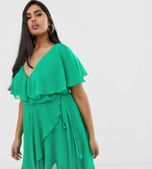 Minivestido Con Bajo Asimétrico Y Detalle De Capa En La Parte Posterior De Asos Design Curve