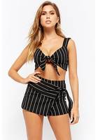 Striped Tie-front Top & Skort Set