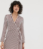 Vestido Cruzado A Rayas De River Island
