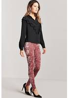 Crushed Velvet Stirrup Leggings