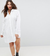 Minivestido Camisero De Algodón De Asos Design Curve