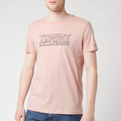 Tommy Jeans Men's Contoured Corporate Logo T-shirt - Peach Skin - S - Pink