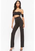 Twist-front Off-the-shoulder Crop Top & Pants Set