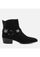 Rebecca Minkoff Women's Stella Studs Suede Heeled Ankle Boots - Black - Uk 4 - Black