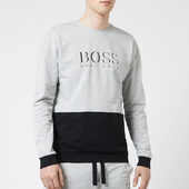 Boss Hugo Boss Men's Logo Crew Neck Sweat Top - Grey/black - S - Grey